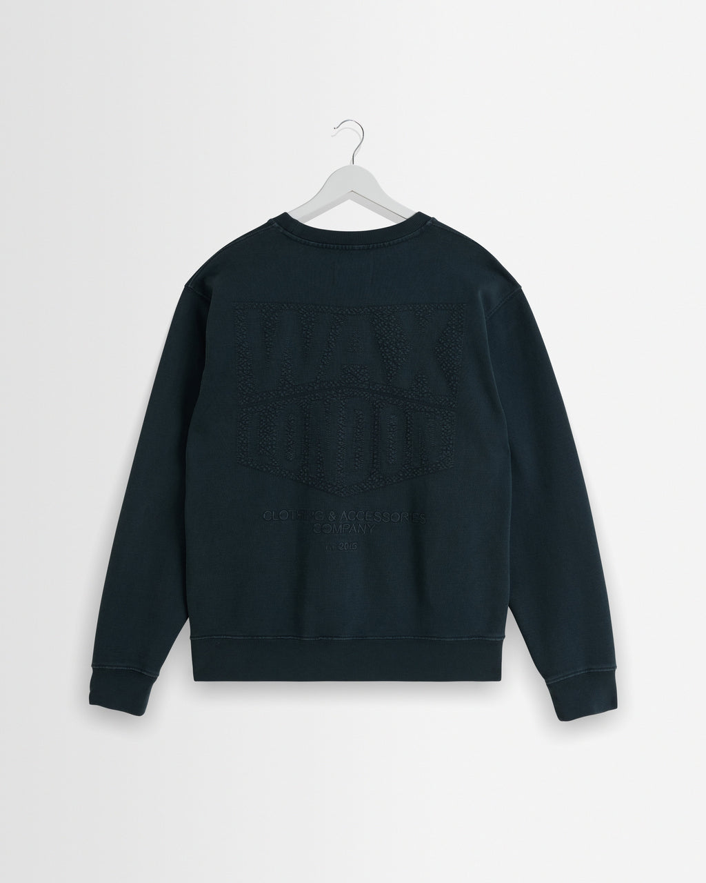 Sidney - Washed Black Embroidered Loopback Cotton Sweatshirt