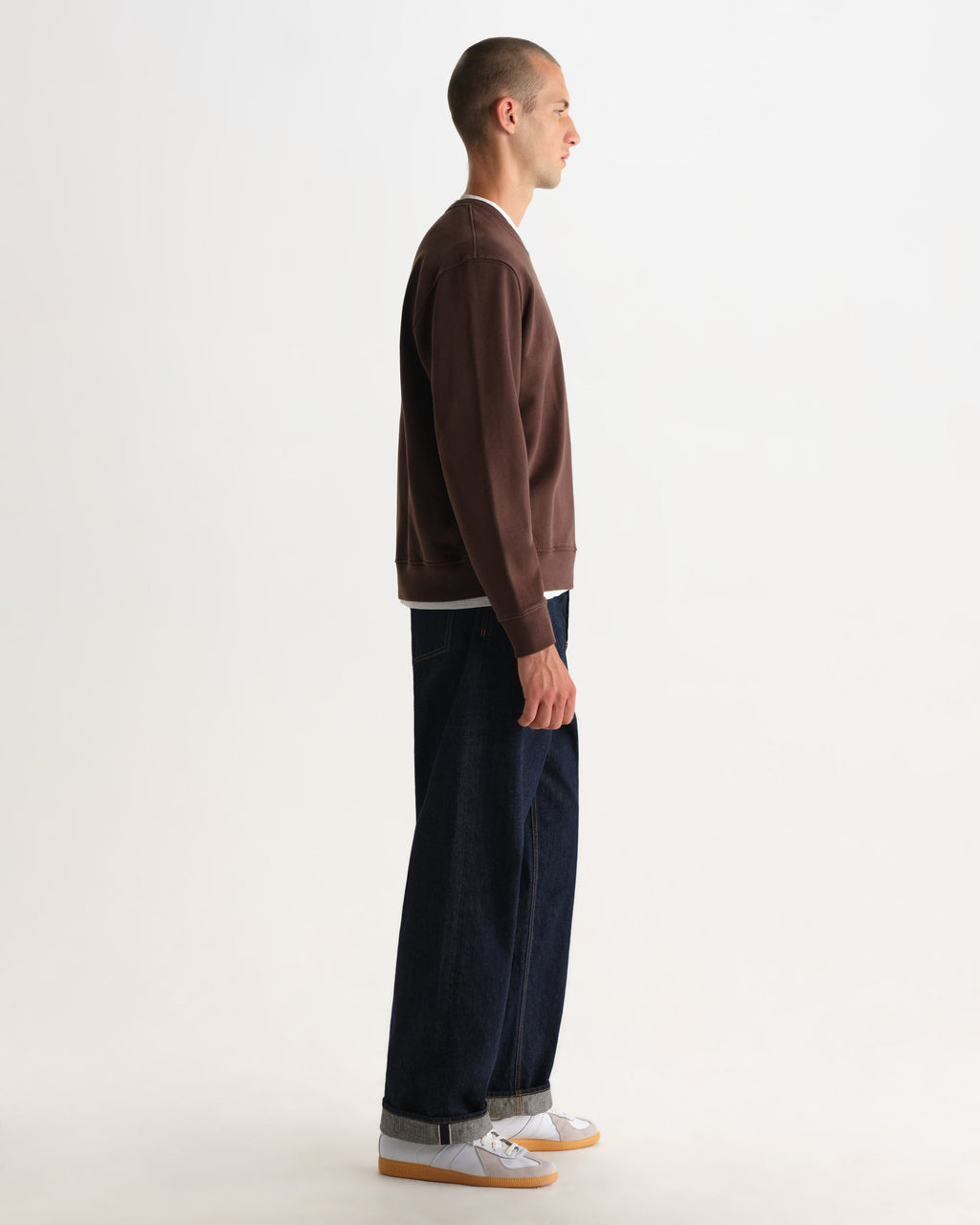 Sidney - Washed Brown Loopback Cotton Sweatshirt