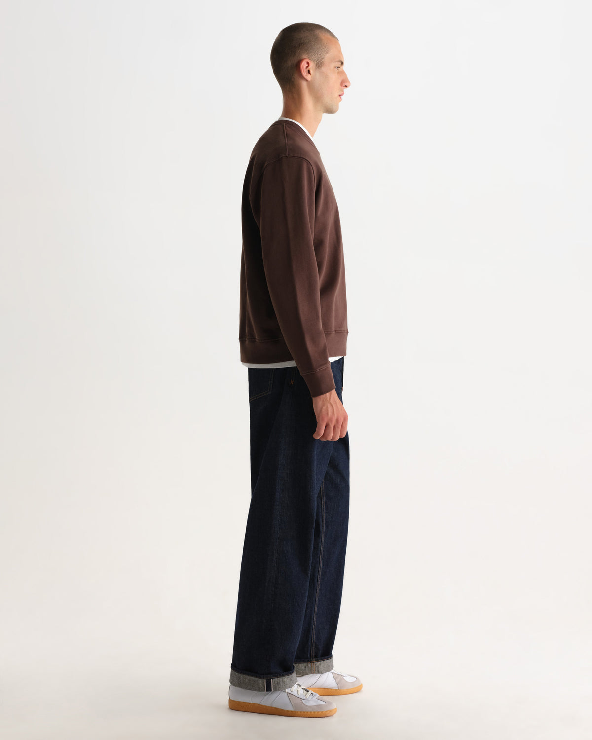 Sidney - Washed Brown Loopback Cotton Sweatshirt