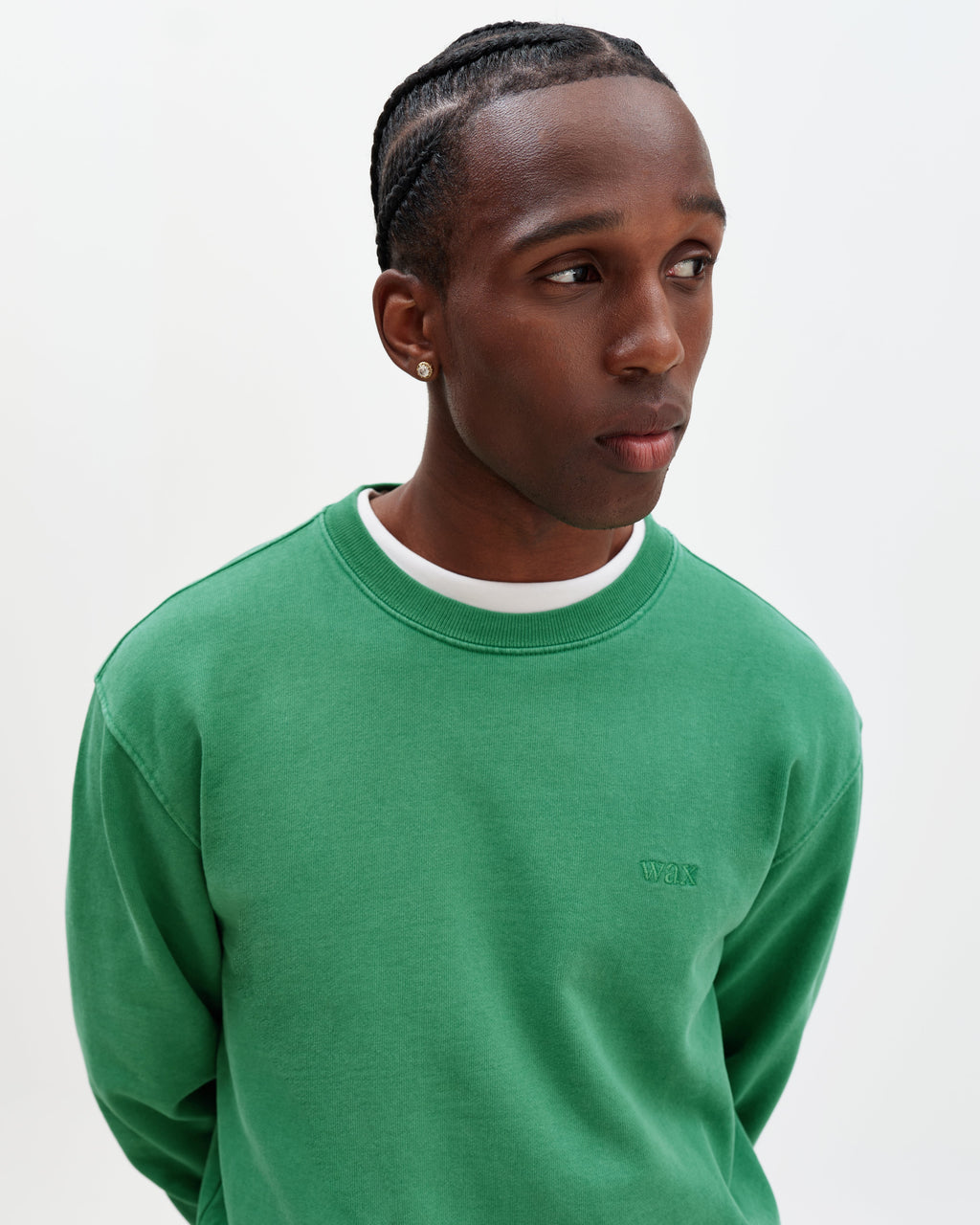 Sidney - Washed Green Loopback Cotton Sweatshirt