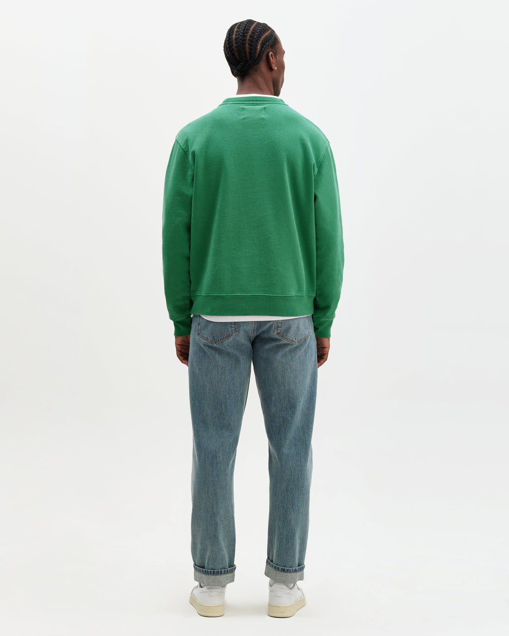 Sidney - Washed Green Loopback Cotton Sweatshirt