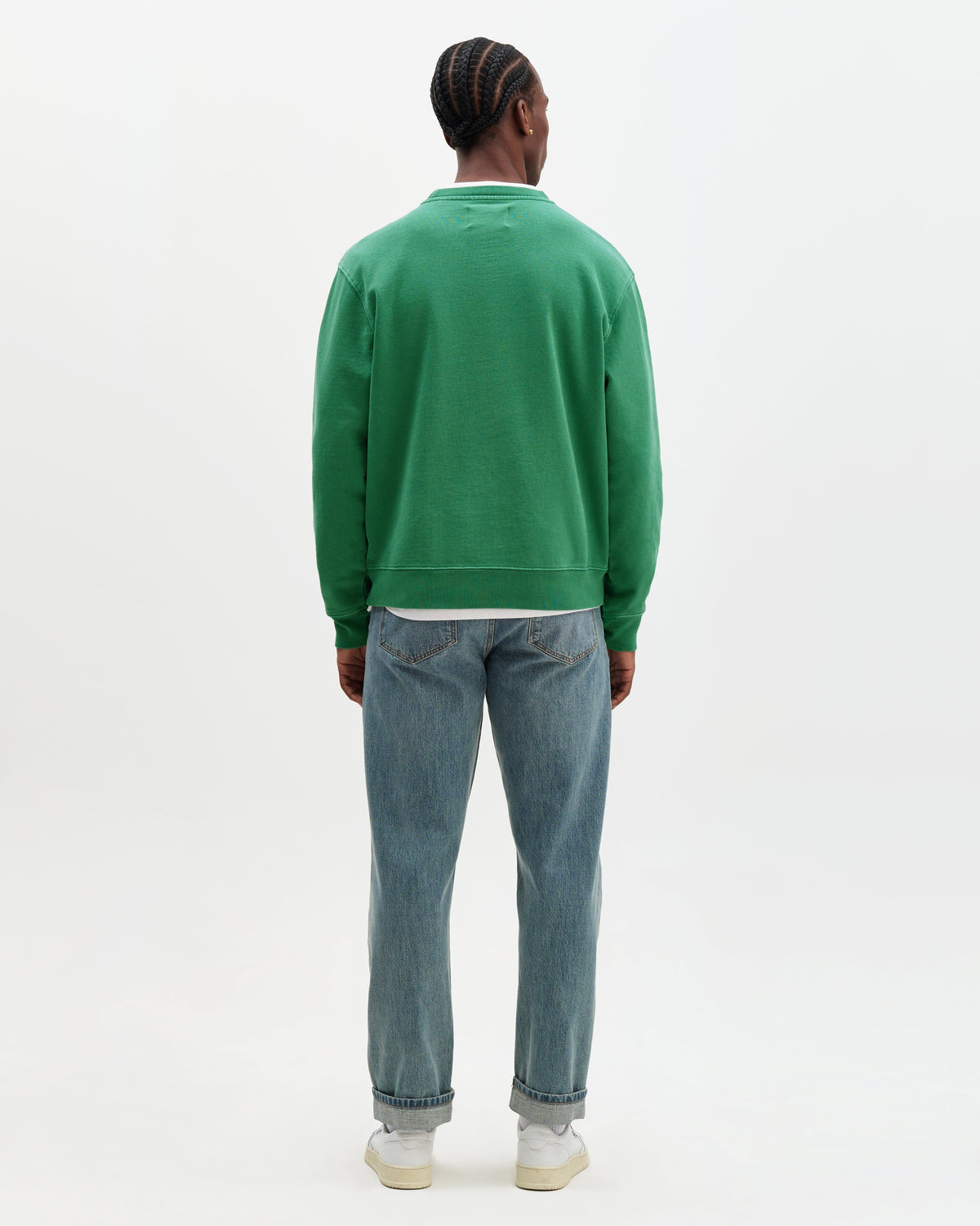 Sidney - Washed Green Loopback Cotton Sweatshirt