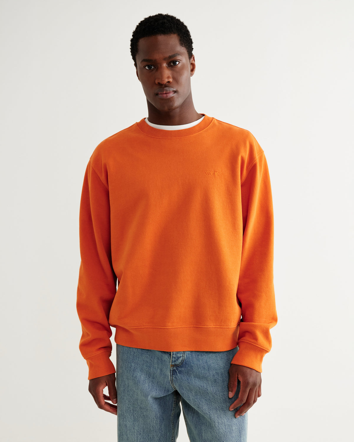 Sidney - Washed Orange Loopback Cotton Sweatshirt