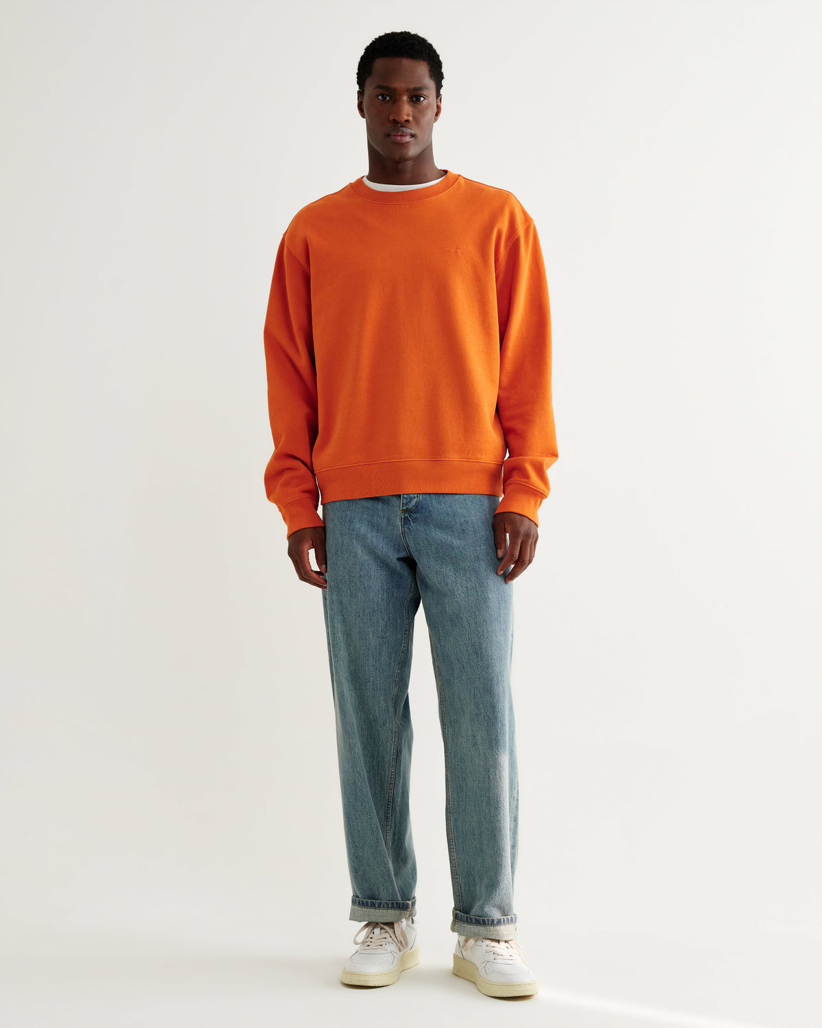 Sidney - Washed Orange Loopback Cotton Sweatshirt