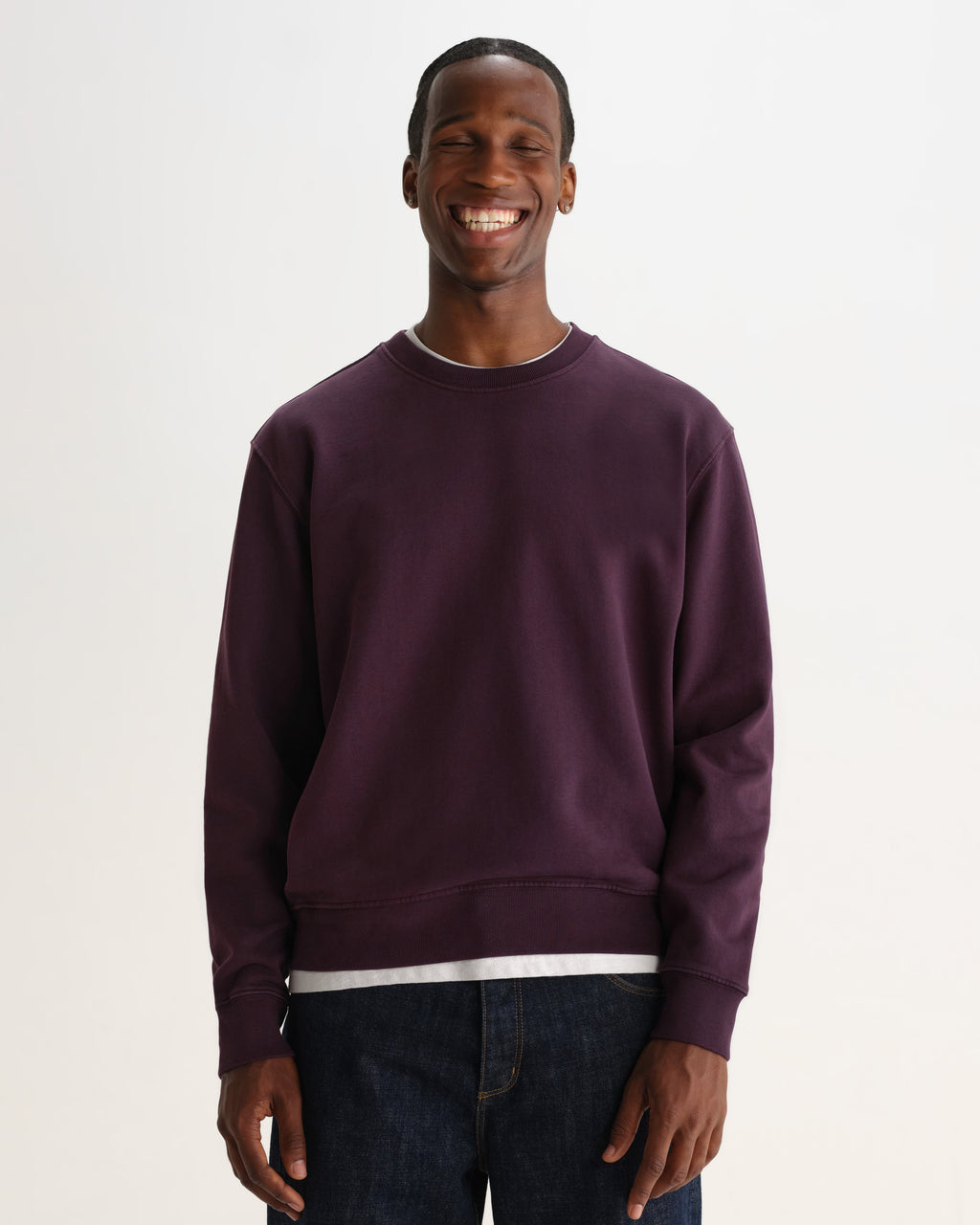 Sidney - Washed Purple Loopback Cotton Sweatshirt