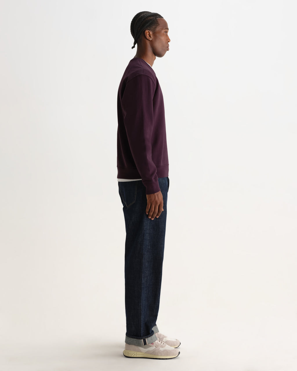 Sidney - Washed Purple Loopback Cotton Sweatshirt