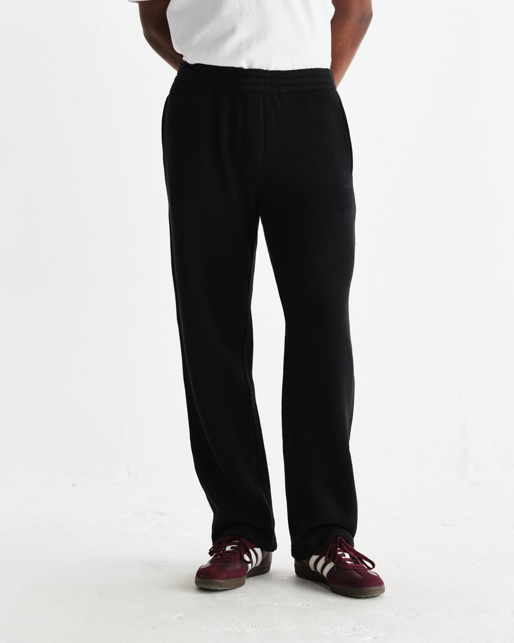 Ska - Black Embroidered Logo Loopback Cotton Joggers