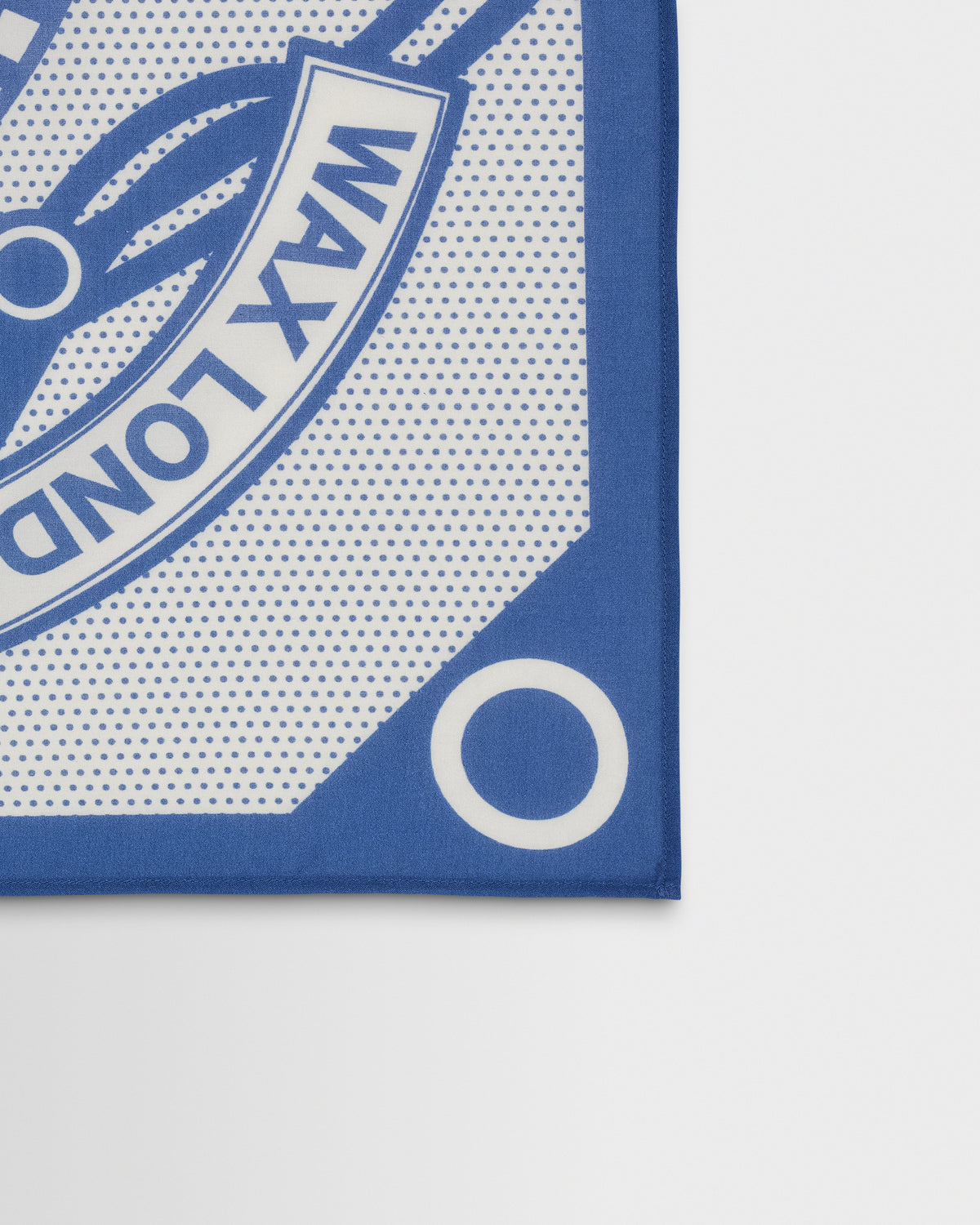 Sloane - Ecru And Blue Wax Bandana Neck Scarf