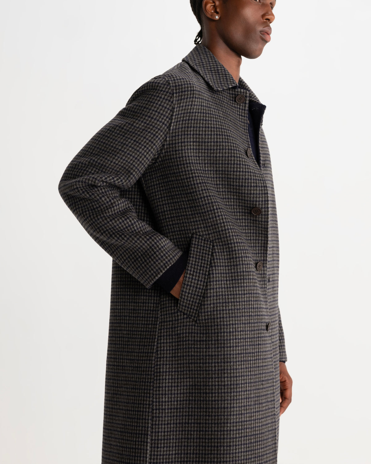 Stan - Navy And Brown Double Face Car Coat