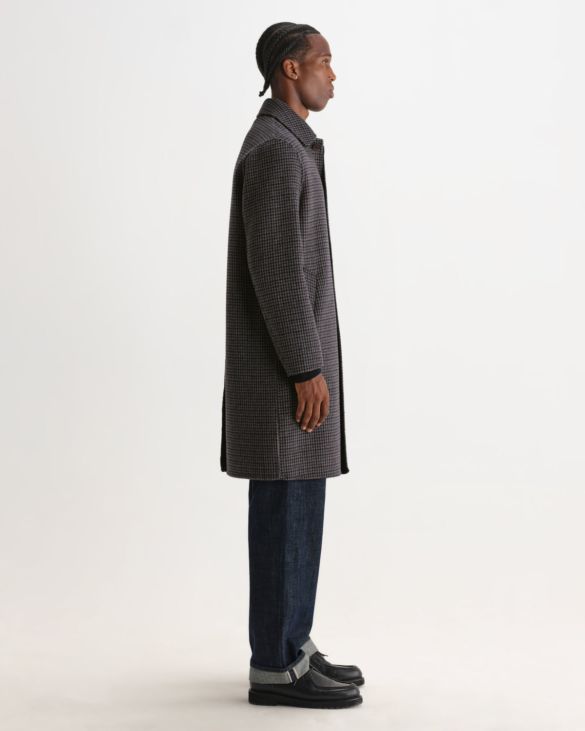 Stan - Navy And Brown Double Face Car Coat