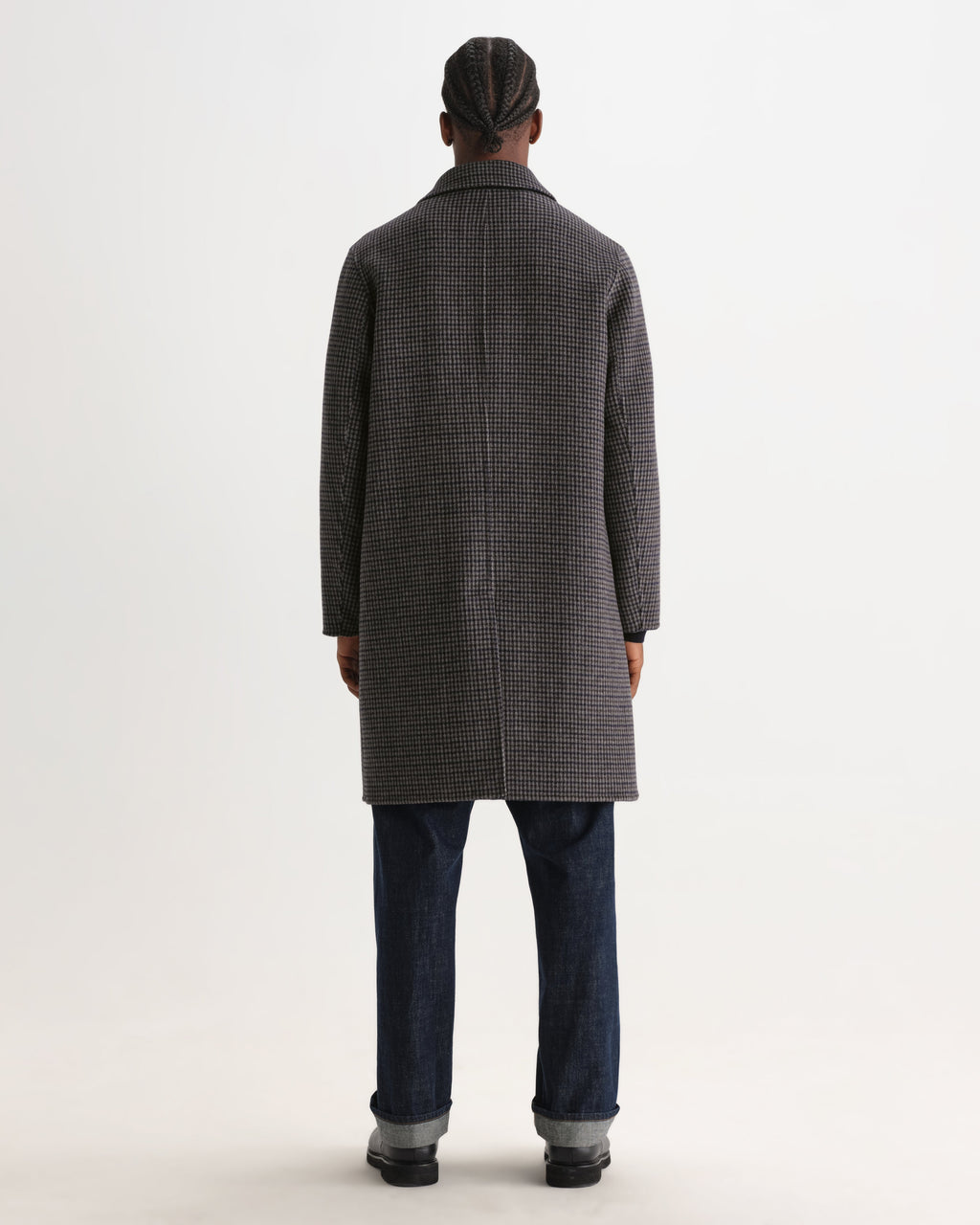 Stan - Navy And Brown Double Face Car Coat