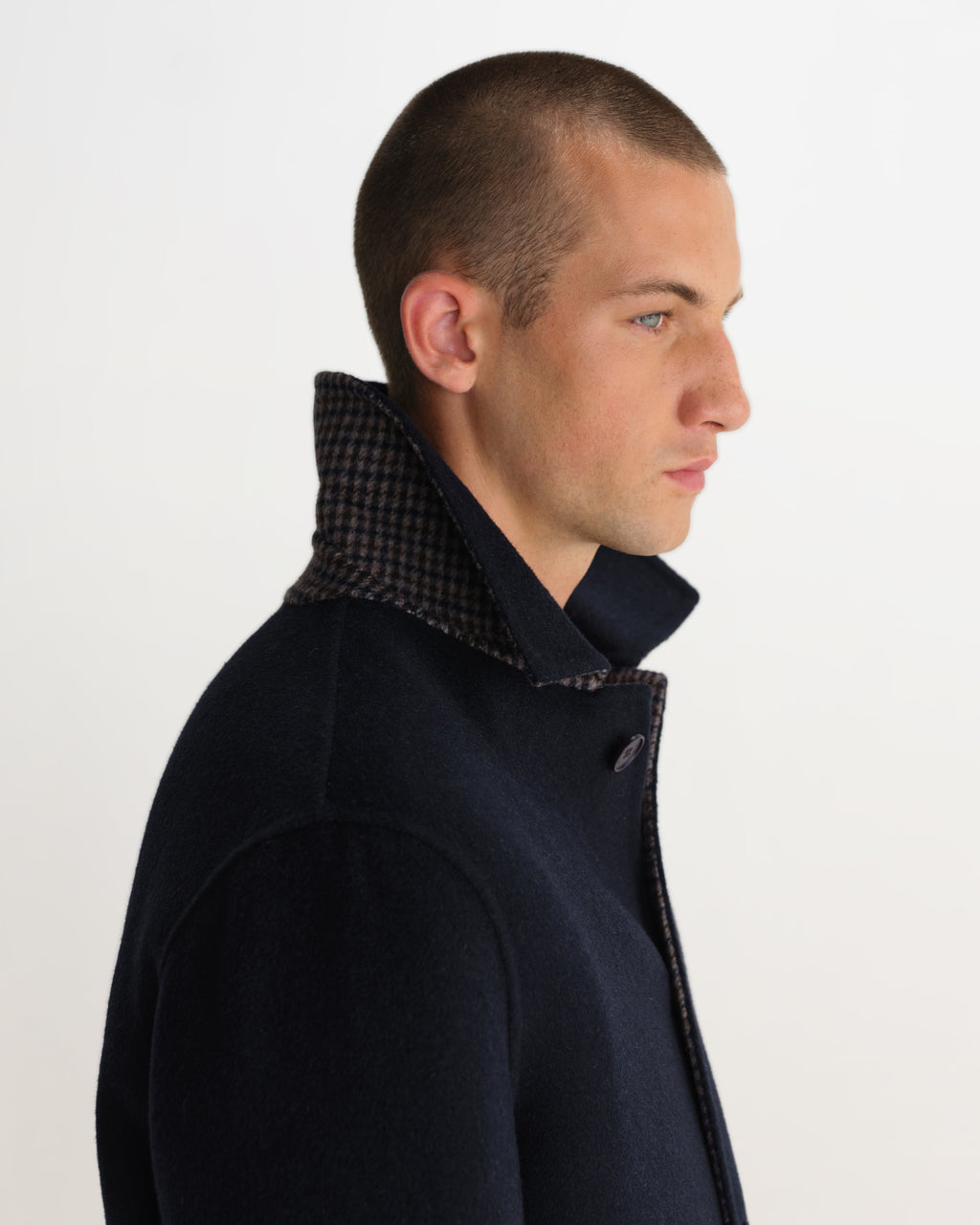 Stan - Navy Double Face Car Coat