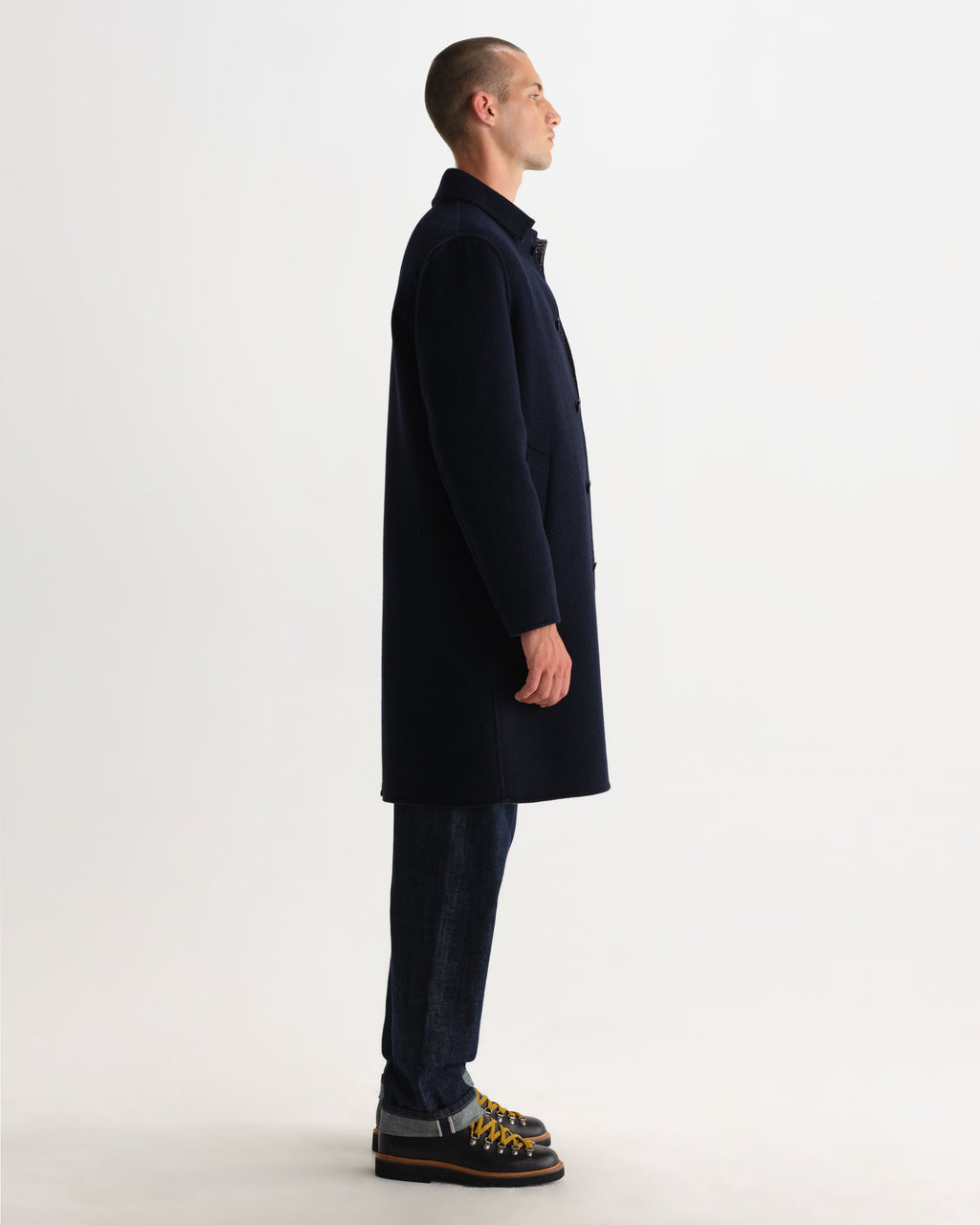 Stan - Navy Double Face Car Coat