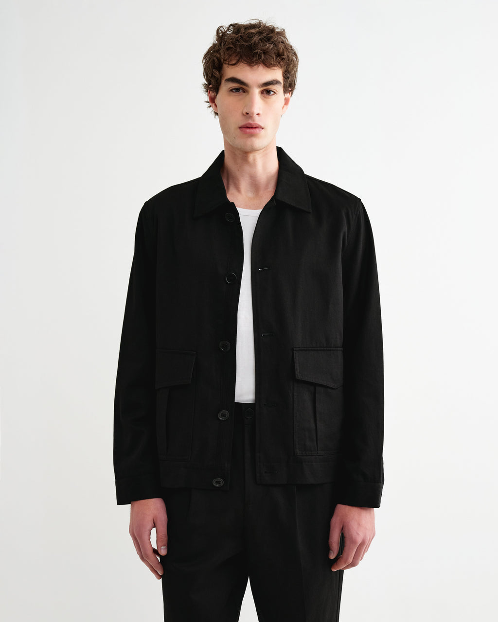 Strand - Black Cotton Tencel Twill Jacket
