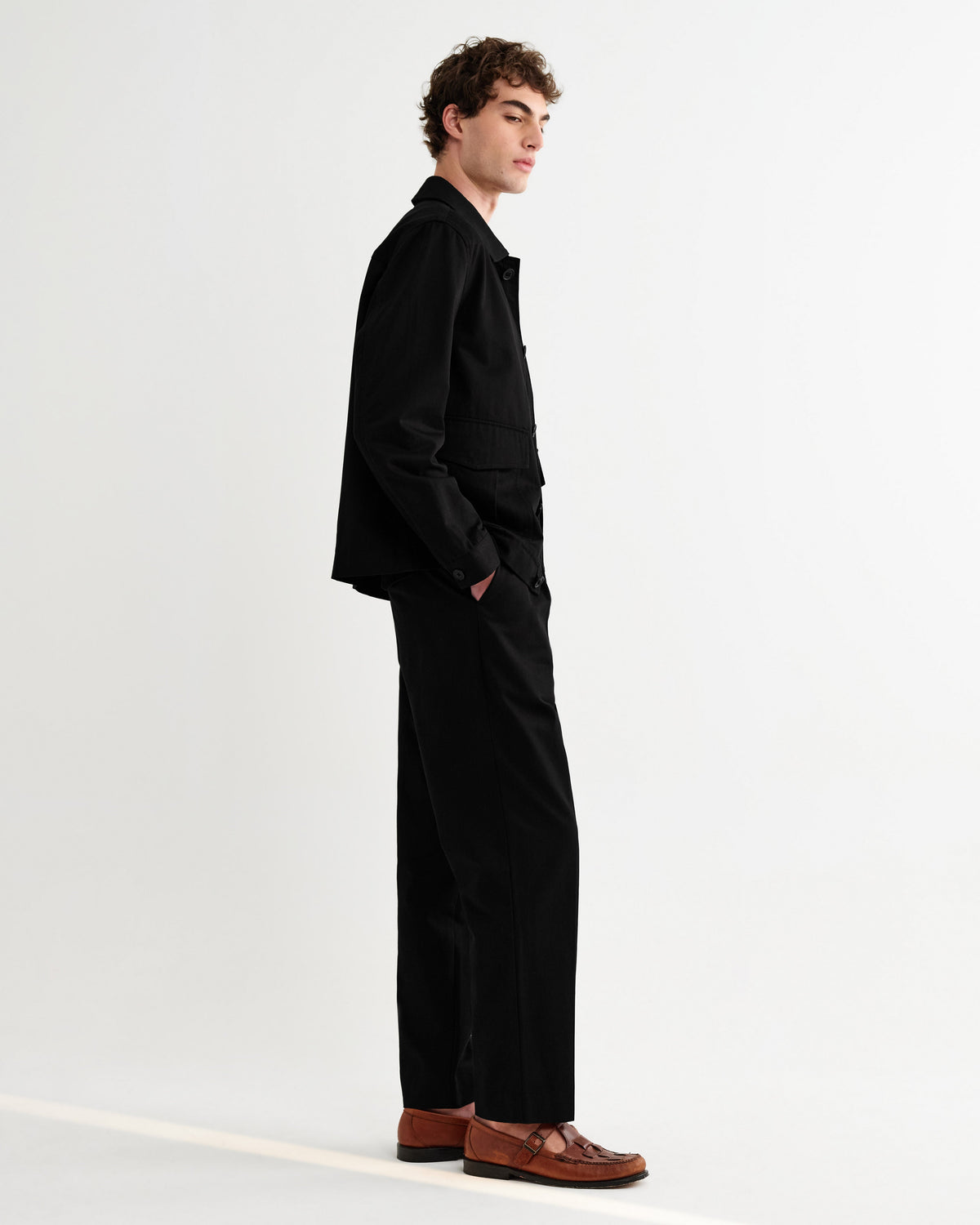 Strand - Black Cotton Tencel Twill Jacket