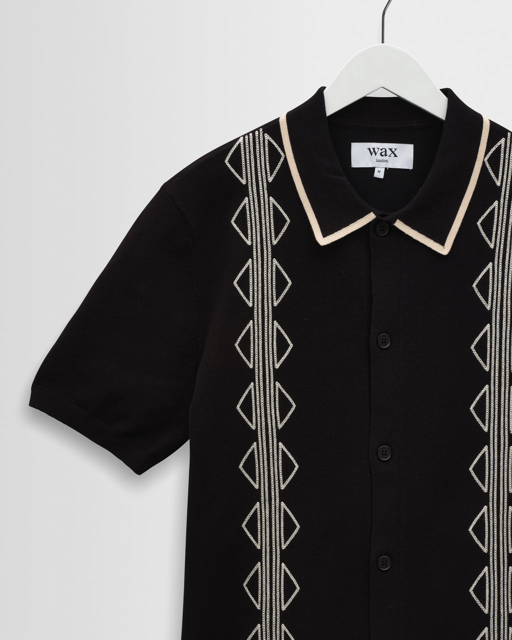 Tellaro - Black And Ecru Retro Embroidered Shirt