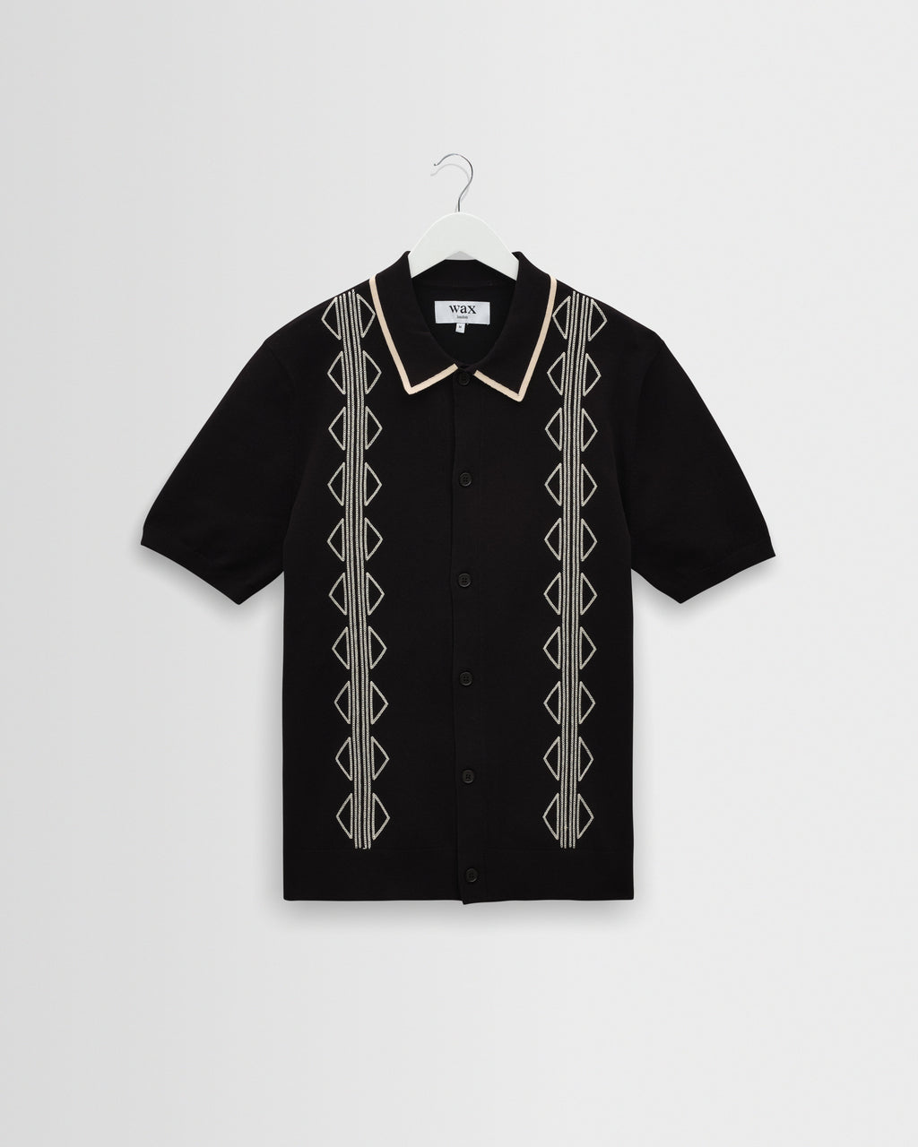 Tellaro - Black And Ecru Retro Embroidered Shirt