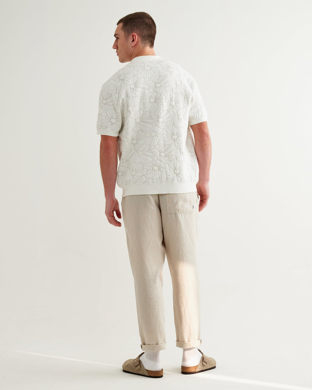 Tellaro - Ecru Flower Jacquard Shirt