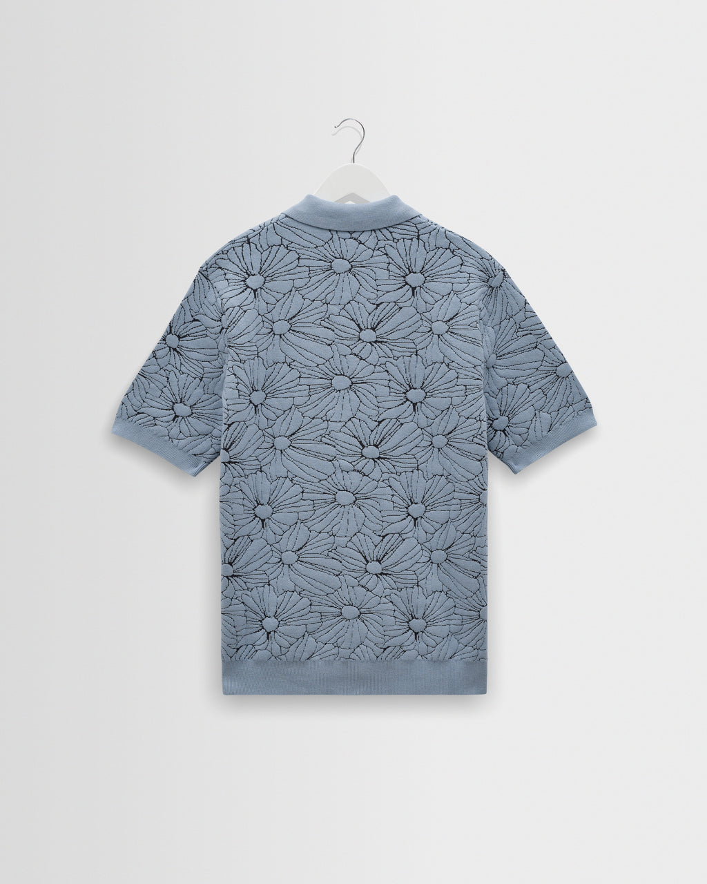 Tellaro - Light Blue Flower Jacquard Shirt