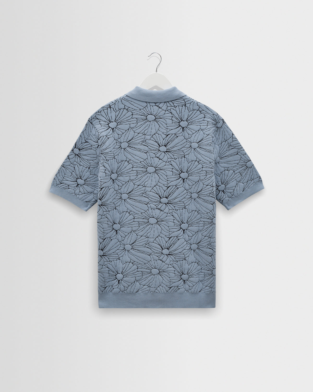 Tellaro - Light Blue Flower Jacquard Shirt