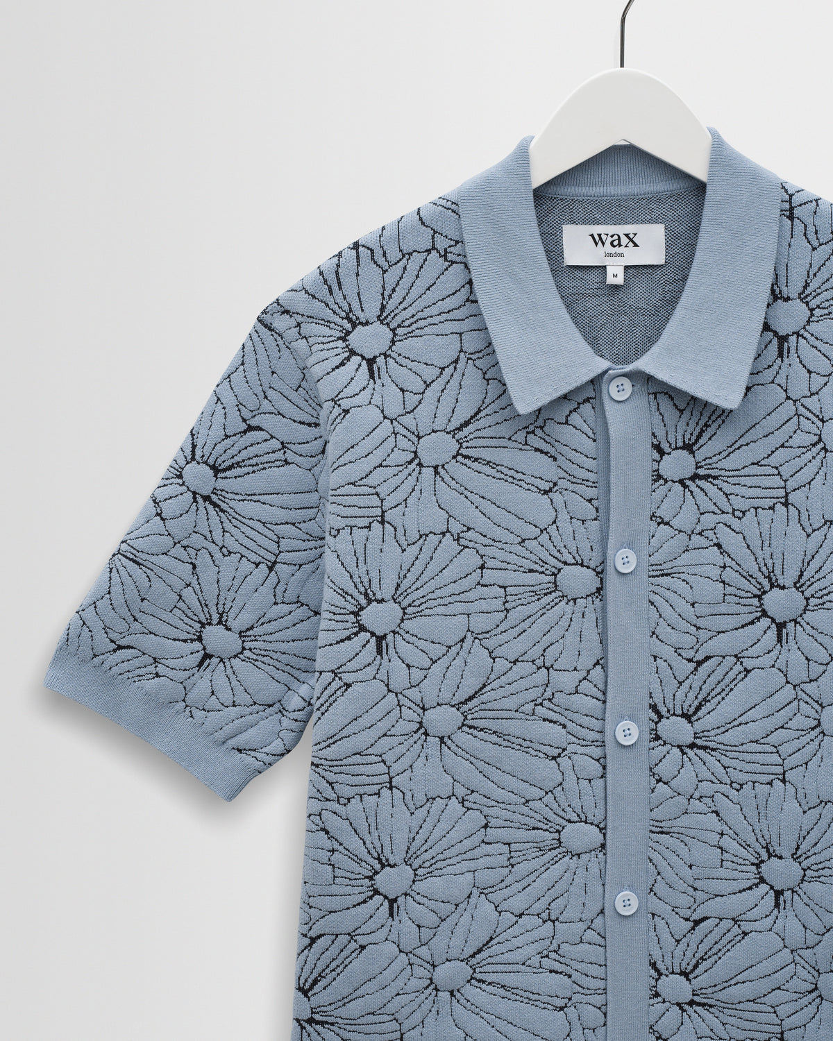 Tellaro - Light Blue Flower Jacquard Shirt