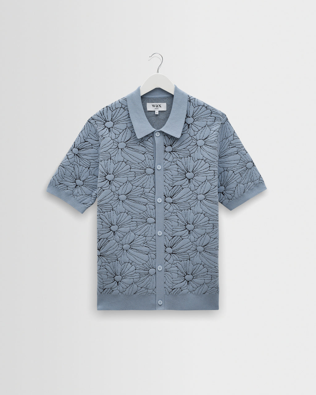 Tellaro - Light Blue Flower Jacquard Shirt