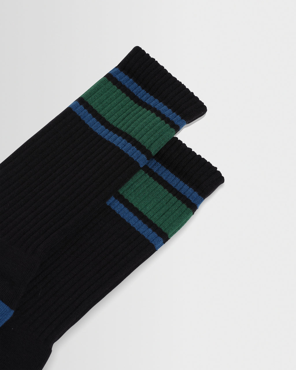 Thorpe - Black And Bright Blue Branded Stripe Socks