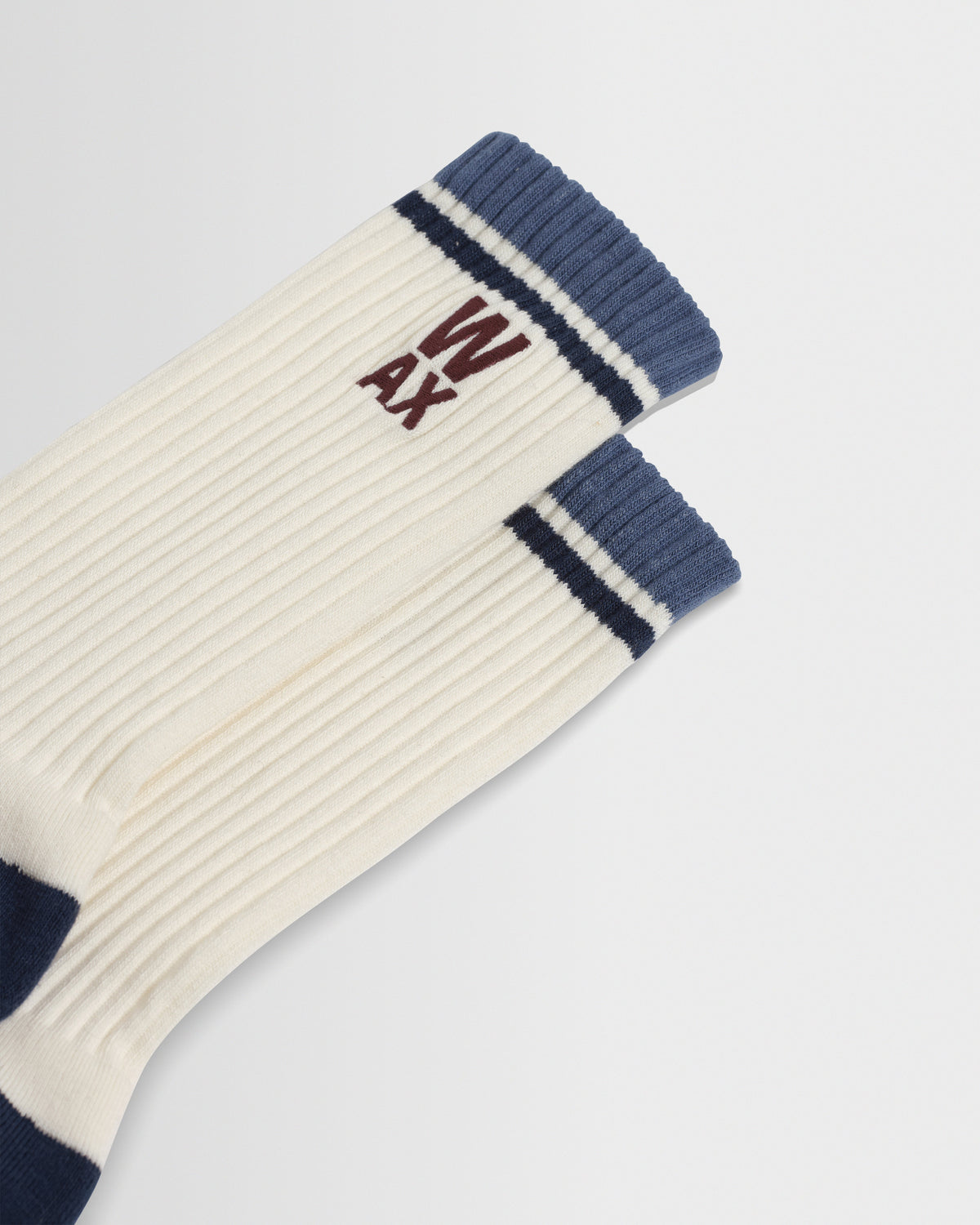 Thorpe - Ecru And Navy Branded Stripe Socks
