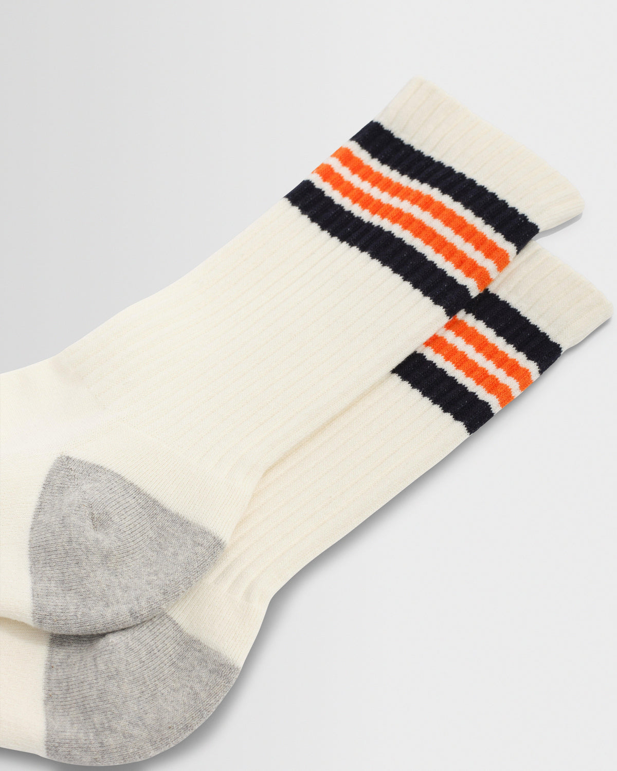 Thorpe - Ecru And Orange Branded Stripe Socks