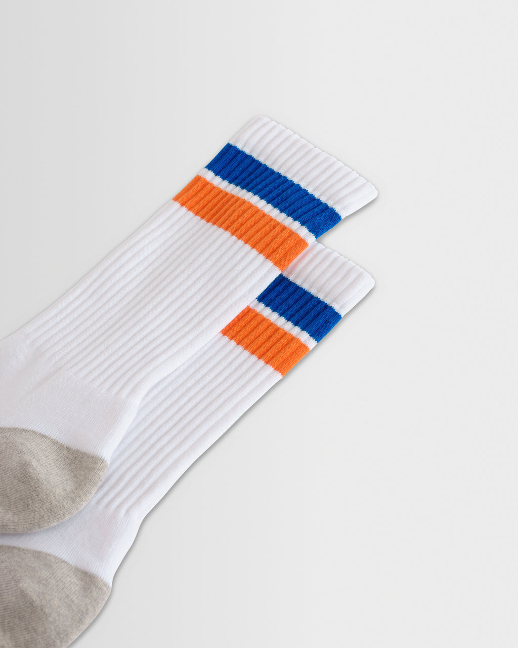 Thorpe - White And Blue Block Stripe Sports Socks