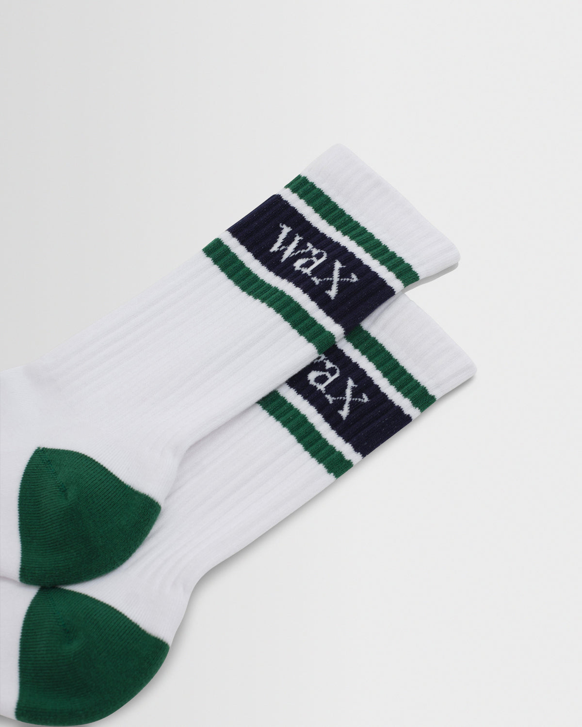 Thorpe - White And Green Branded Stripe Socks
