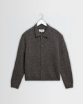 Tristan - Charcoal Fluffy Long-Sleeve Knitted Polo