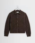 Tristan - Chocolate Brown Fluffy Long-Sleeve Knitted Polo