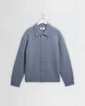 Tristan - Light Blue Fluffy Long-Sleeve Knitted Polo