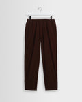 Tyne - Dark Brown Cotton Poplin Loose Fit Trousers