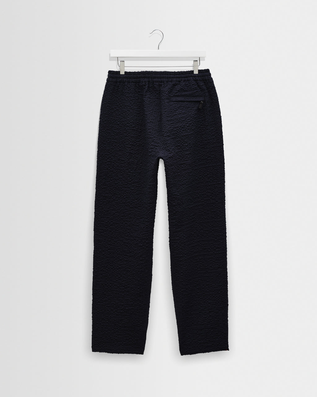 Tyne - Dark Navy Jumbo Seersucker Loose Fit Trousers