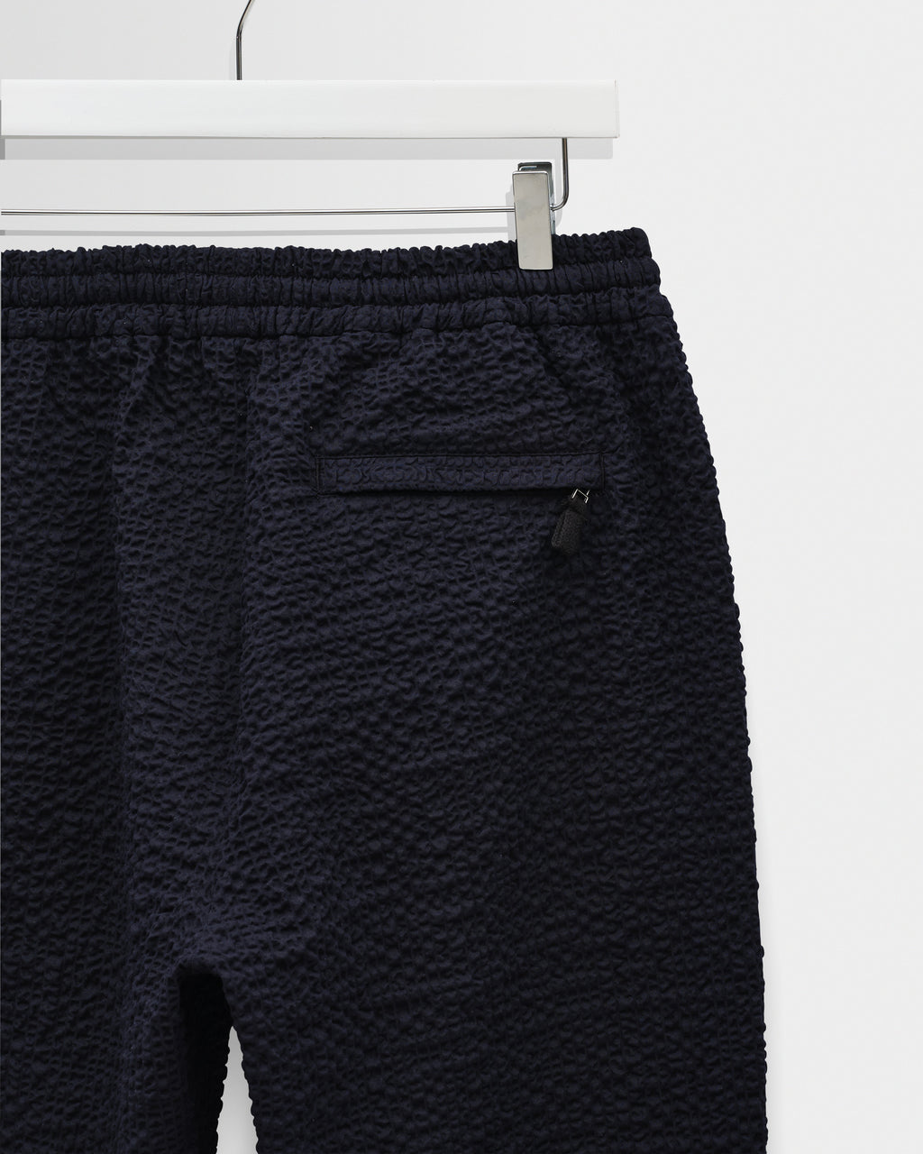 Tyne - Dark Navy Jumbo Seersucker Loose Fit Trousers