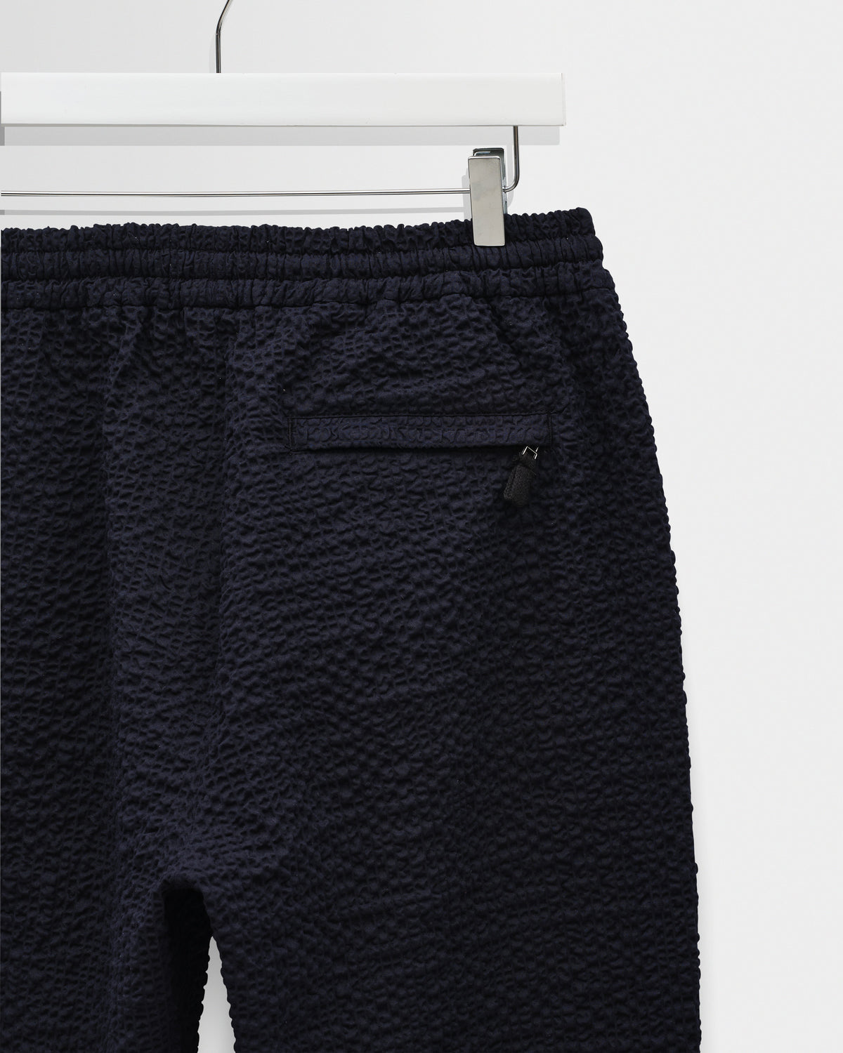 Tyne - Dark Navy Jumbo Seersucker Loose Fit Trousers