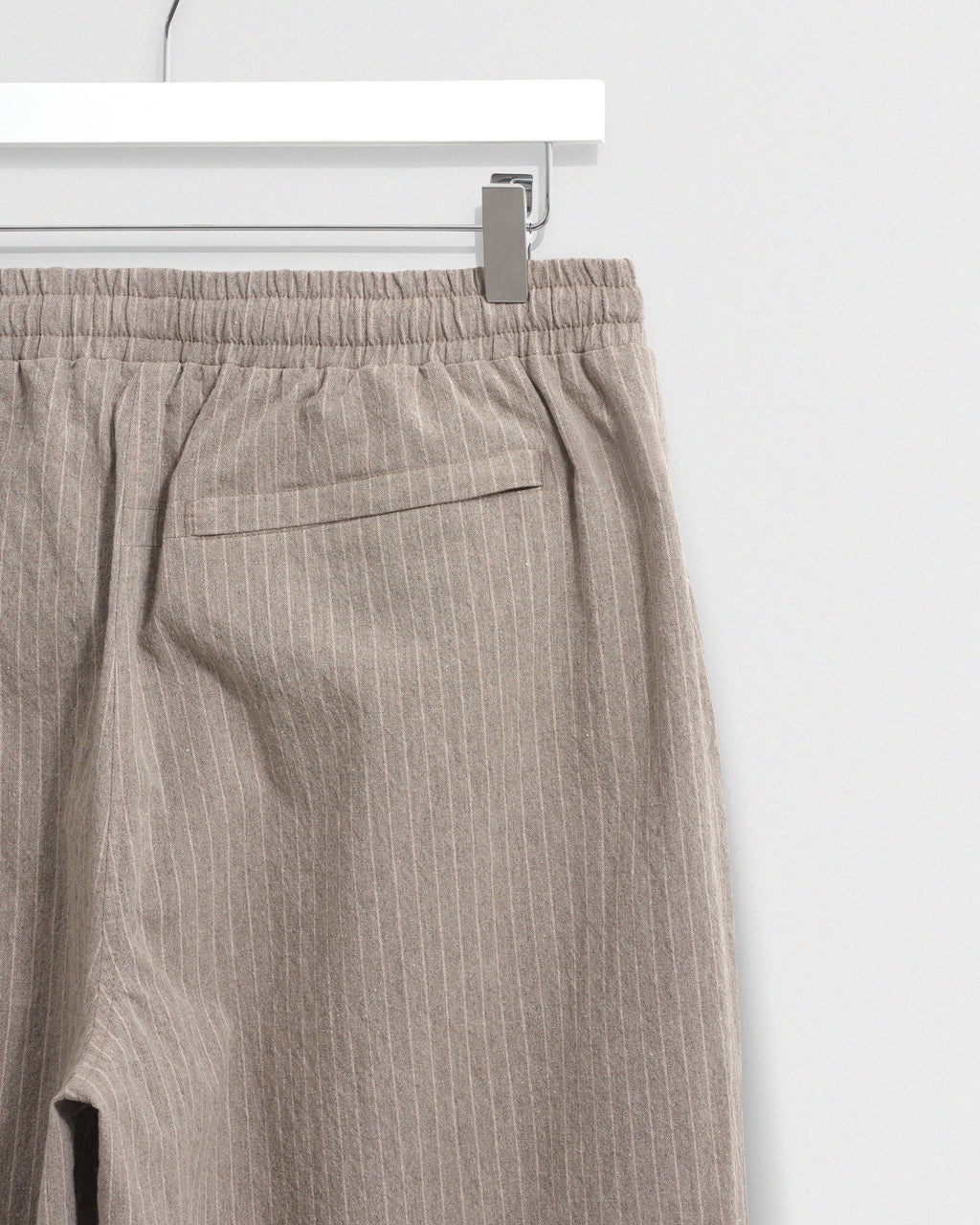 Tyne - Natural Chalk Stripe Trousers