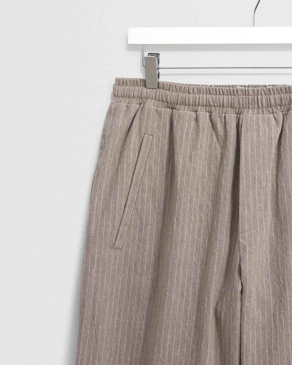 Tyne - Natural Chalk Stripe Trousers