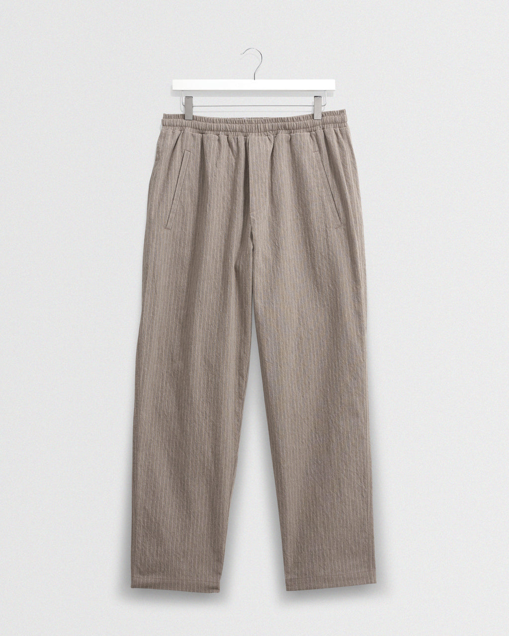 Tyne - Natural Chalk Stripe Trousers