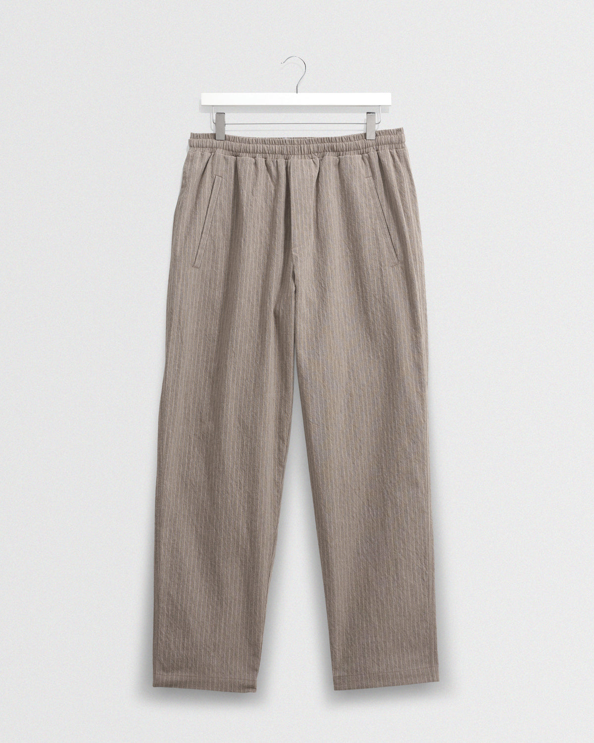 Tyne - Natural Chalk Stripe Trousers