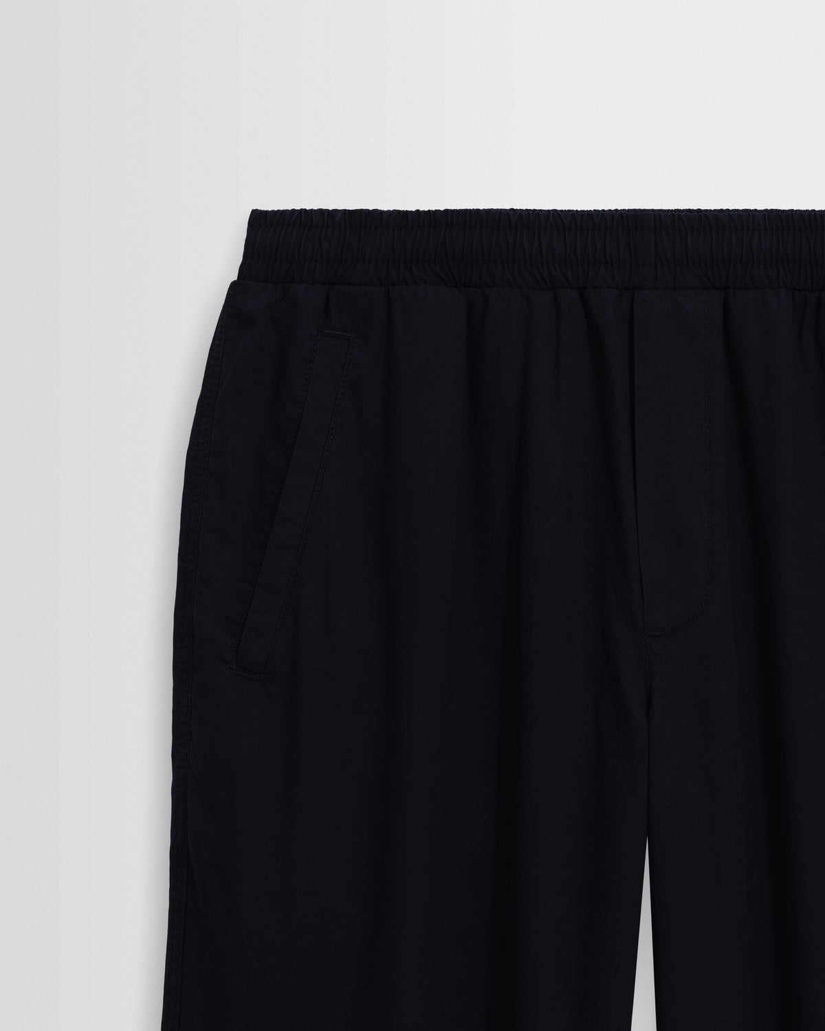 Tyne - Navy Cotton Poplin Loose Fit Trousers