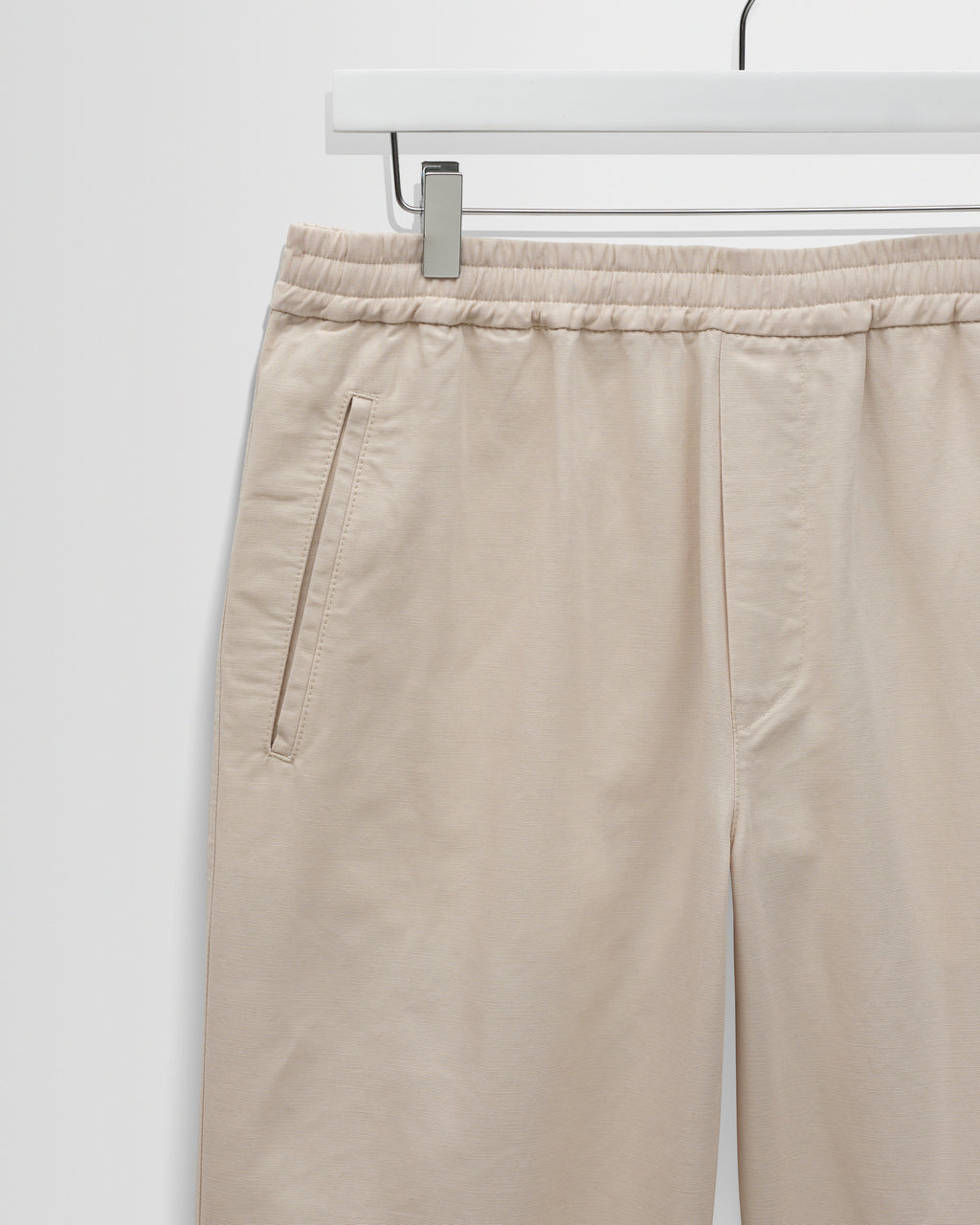Tyne - Stone Cotton Tencel Loose Fit Trousers