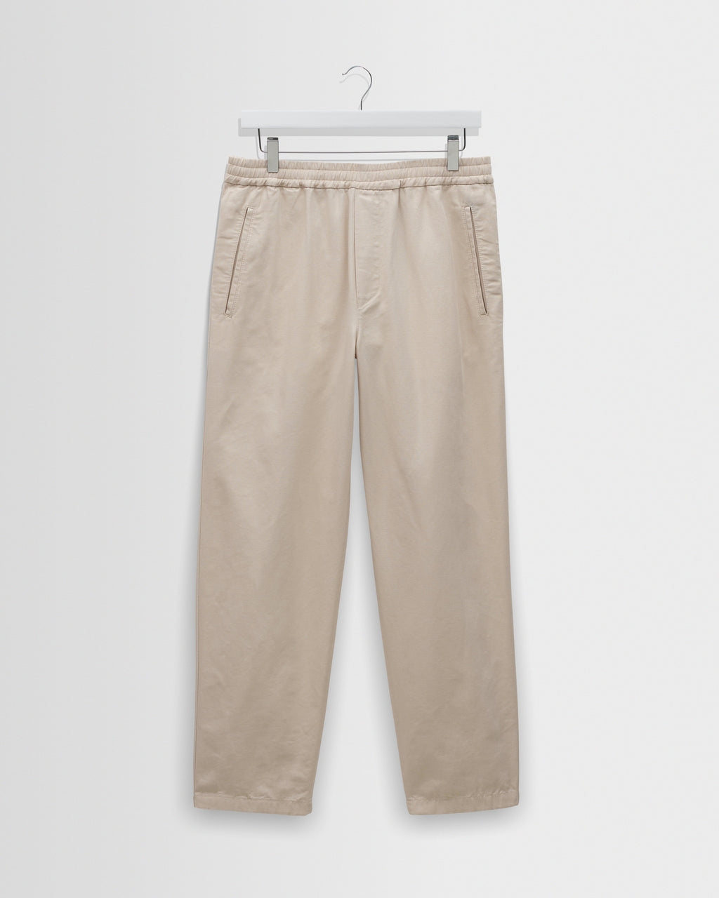 Tyne - Stone Cotton Tencel Loose Fit Trousers