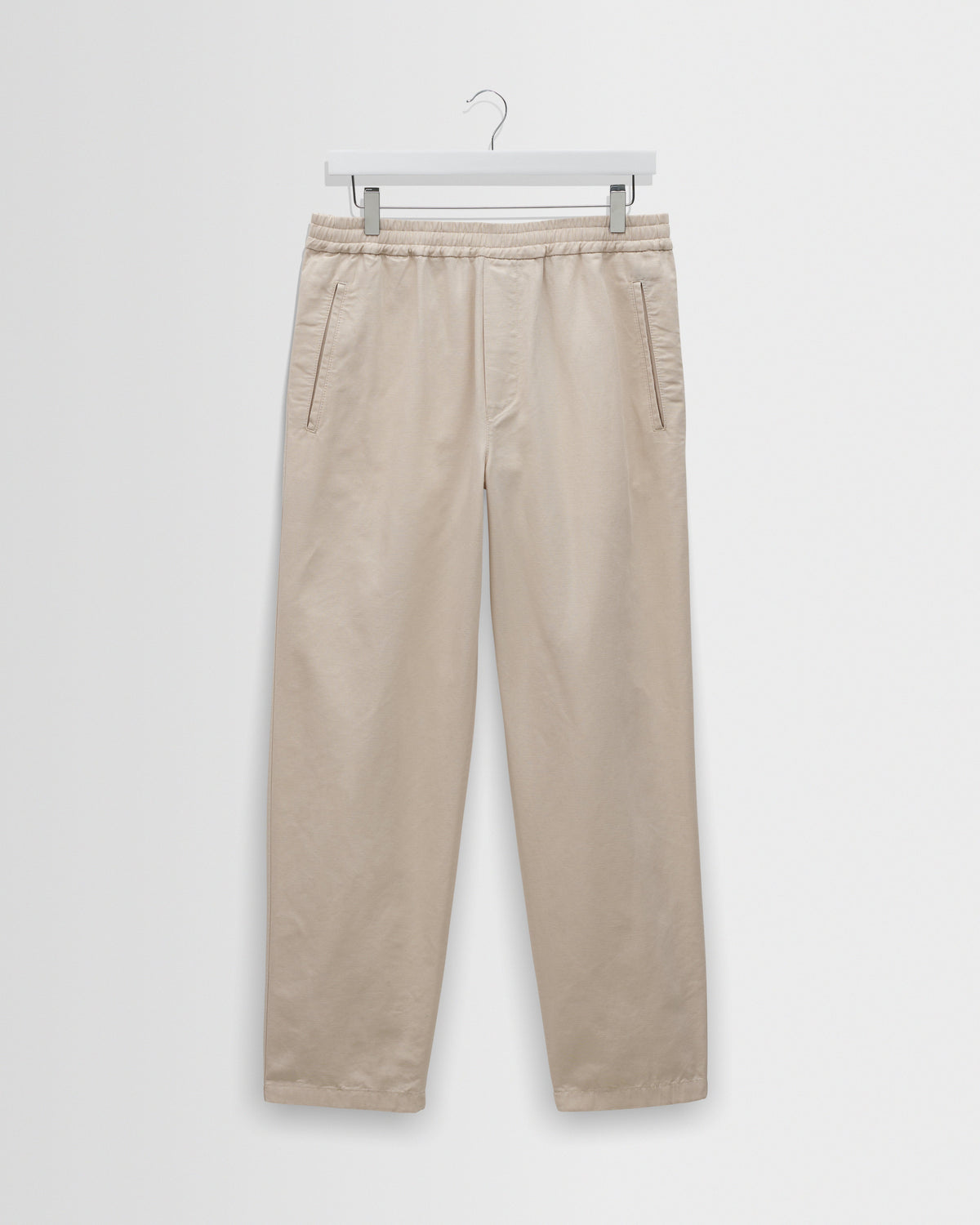 Tyne - Stone Cotton Tencel Loose Fit Trousers