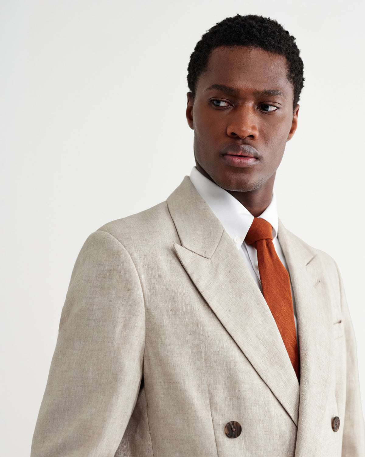 Vigo - Natural Linen Double-Breasted Blazer