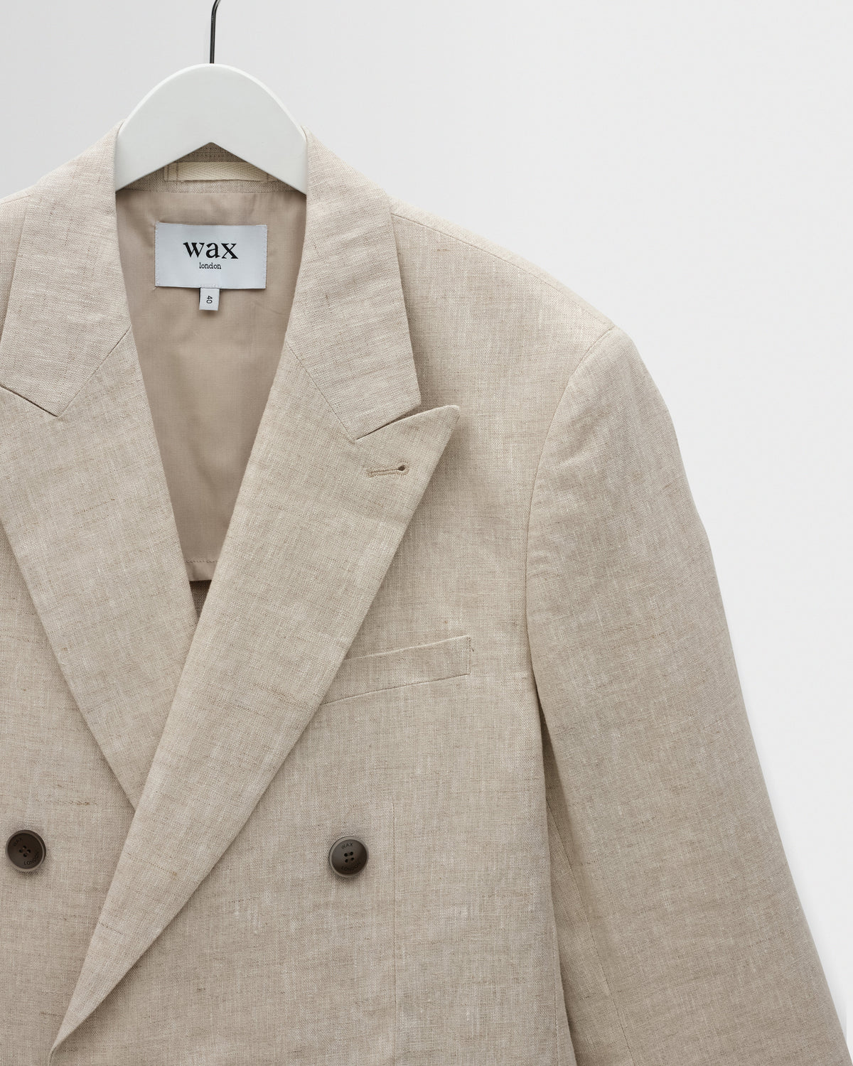 Vigo - Natural Linen Double-Breasted Blazer