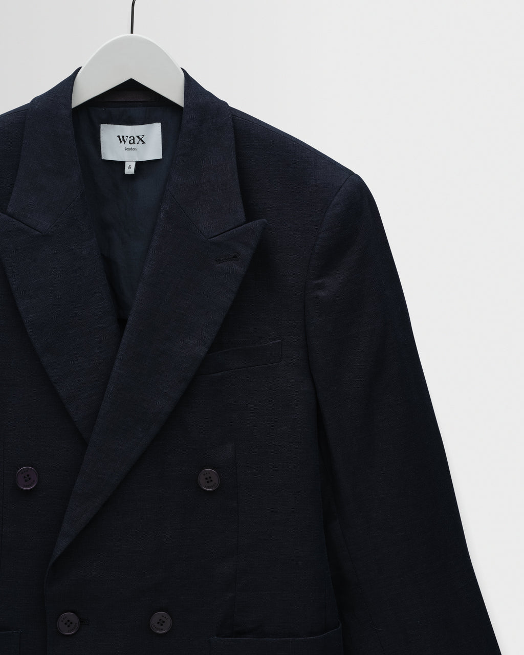 Vigo - Navy Linen Double-Breasted Blazer