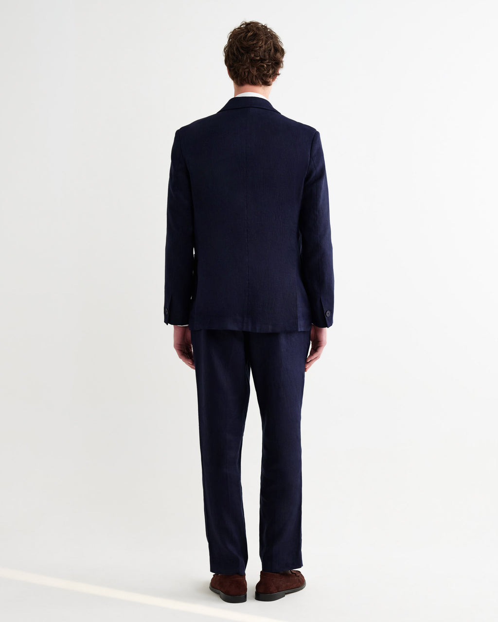 Vigo - Navy Linen Double-Breasted Blazer